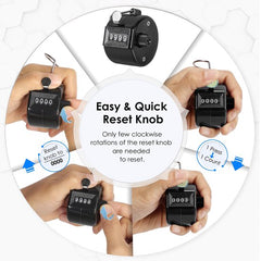 YONO Handteller Klikker - Personenteller - Tally Counter - Klantenteller - Zwart