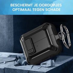 YONO Armor Hard Case geschikt voor Samsung Galaxy Buds 3 - 3 Pro - Hoesje met Lock - Zwart