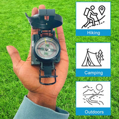 YONO Survival Kompas - Metaal - Inklapbaar - Zwart