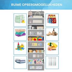YONO Kast Organizer - Hangende Opberger voor Deur - Opbergzak - 5 Vakken - Grijs