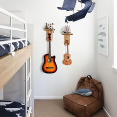 YONO Gitaar Muurbeugel met Plankje - Wandbeugel - Wandsteun Beugel - Muur Houder - Accessoires - Hout