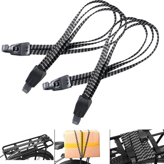 YONO Snelbinders Fiets met Haak - Universeel - Bagagebinder - Spinbinder - Spanelastiek - 2 Stuks