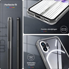 YONO Hoesje geschikt voor Nothing Phone 2 - Case met Screen Protector - Transparant