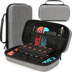 YONO Hard Case Medium geschikt voor Nintendo Switch / Oled - Koffer Opbergtas voor Joy Con en Accessoires - Grijs
