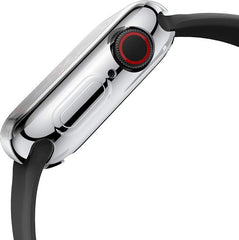 Bumper geschikt voor Apple Watch 40mm series 4/5/6 – Siliconen Case Screenprotector Hoesje – Zilver