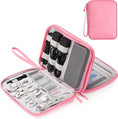 YONO Kabel Organiser Tas - Kabeltas - Organizer Etui - Opbergtas voor Kabels en Accessoires - Roze