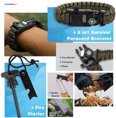 YONO Survival Kit Outdoor M - Mes - Armband - Noodpakket - Nooddeken - 14in1 set