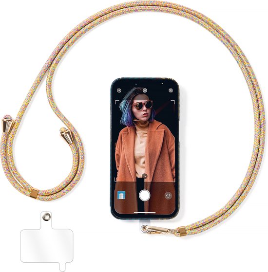 YONO Telefoonkoord Universeel - Nylon Telefoon Ketting Verstelbaar - Multicolour