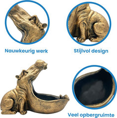 YONO Sleutelbakje - Sieraden Bakje - Sleutelschaal - Beeldjes Decoratie - Hippo XL