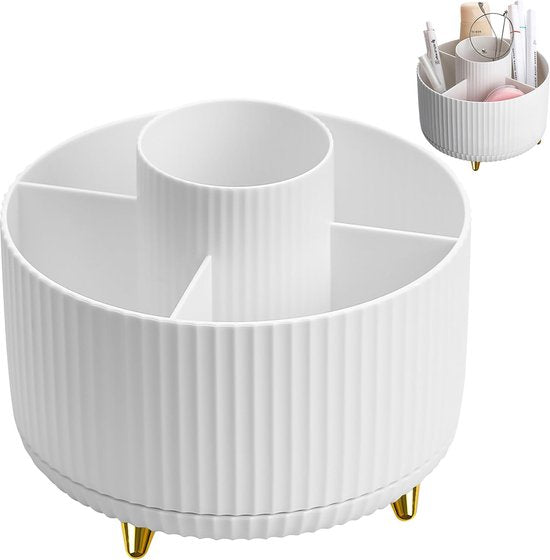 YONO Make Up Organizer - 360º Draaibaar M - Skincare Organizer - Parfum Houder - Wit