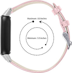YONO Leer Bandje geschikt voor Fitbit Luxe - Vervangende Leren Armband - Lichtroze