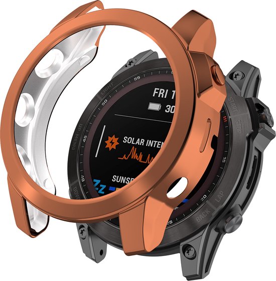 YONO Bumper geschikt voor Garmin Fenix 7 - Siliconen Hoesje - Bescherming Case - Rose Gold