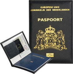YONO Paspoort Hoesje NL - Paspoorthouder Kunstleer - Houder - Cover - Mapje - Zwart