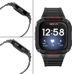 YONO Shock Resist Bandje geschikt voor Fitbit Versa 3 / 4 / Sense - Zwart