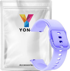 YONO Siliconen Classic Bandje 20mm - Horlogebandje geschikt voor Samsung Galaxy Watch 7/6/5 / Pro / 4 / 3 / Active 2 - Polar Ignite / Unite – Huawei - Lila