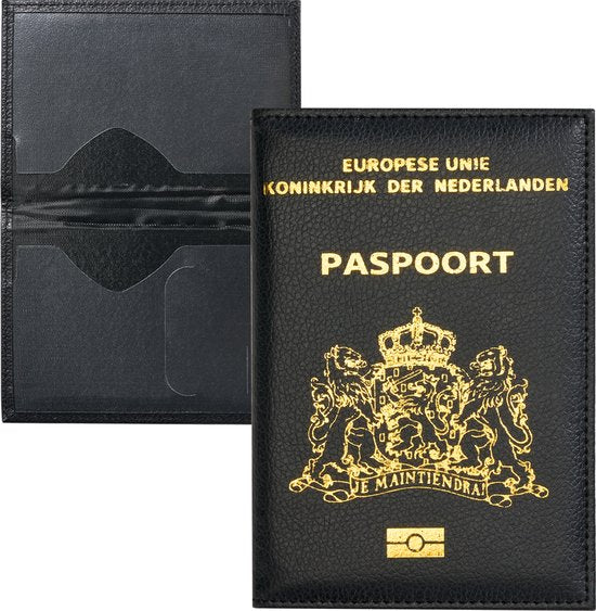 YONO Paspoort Hoesje NL - Paspoorthouder Kunstleer - Houder - Cover - Mapje - Zwart