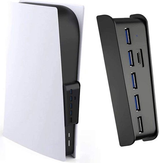 YONO USB Hub geschikt voor Playstation 5 - PS5 USB A en C - 6 Poorts - Zwart