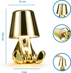 YONO Decoratieve Tafellamp Oplaadbaar - Nachtlampje Slaapkamer - Bureaulamp Woonkamer - Woondecoratie Beelden en Figuren - Wie - Goud