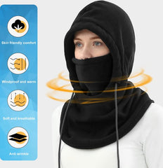YONO Balaclava Muts - Losse Capuchon - Bivakmuts Fleece - Nekwarmer - Ski Mask Winter - Zwart