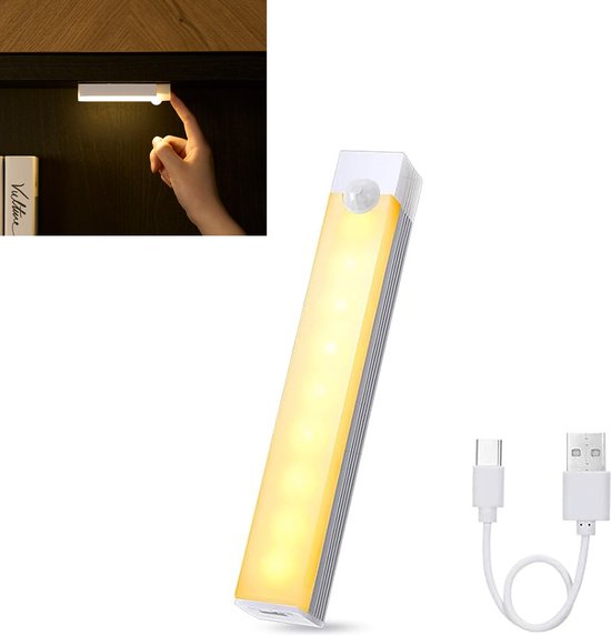 YONO Kastverlichting met Bewegingssensor Oplaadbaar - 10cm - Keukenverlichting Onderbouw Led - Draadloos - Magnetisch Zelfklevend