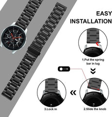 YONO Metalen en Milanees Bandjes Zwart geschikt voor Samsung Gear S3 en Galaxy Watch 46mm - Vervangende RVS Armbanden Set