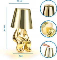 YONO Decoratieve Tafellamp Oplaadbaar - Nachtlampje Slaapkamer - Bureaulamp Woonkamer - Woondecoratie Beelden en Figuren - Waar - Goud