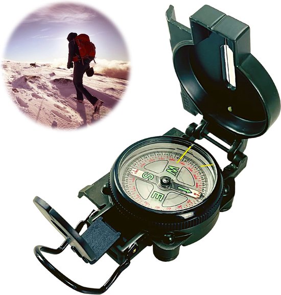 YONO Survival Kompas - Metaal - Inklapbaar - Zwart