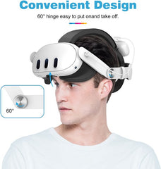 YONO Elite Strap met Accu geschikt voor Meta Quest 3 - Inclusief 6000mah Batterij - Oculus Case - Hoofdkussen Cover VR Bril - Accessoires