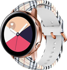 YONO Siliconen Special Bandje 20mm - Horlogebandje geschikt voor Samsung Galaxy Watch 7 / 6 / 5 / Pro / 4 / 3 / Active 2 - Polar Ignite / Unite – Huawei - Geruit