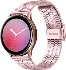 YONO Miami Schakel Bandje 20mm - Metalen Horlogebandje geschikt voor Samsung Galaxy Watch 7/6/5 / Pro / 4 / 3 / Active 2 - Polar Ignite / Unite – Huawei - Roze