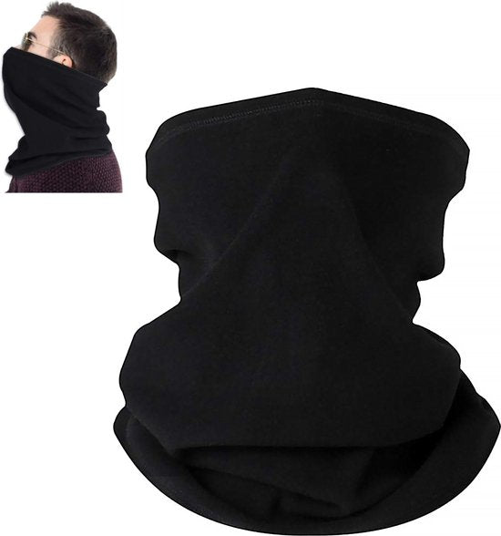 YONO Nekwarmer - Colsjaal Fleece - Heren en Dames - One Size - Zwart