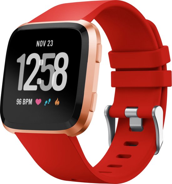 YONO Bandje geschikt voor Fitbit Versa 2 - Siliconen - Rood - Large