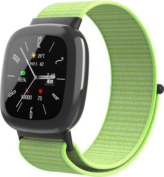YONO Nylon Velcro Bandje geschikt voor Fitbit Versa 4 / Sense 2 - Vibrant