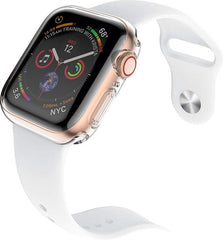 Bumper geschikt voor Apple Watch 44mm series 4/5/6 – Siliconen Case Screenprotector Hoesje – Transparant