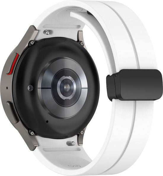 YONO Luxe Siliconen Sport Bandje 20mm geschikt voor Samsung Galaxy Watch 7 / 6 / 5 / 4 (40/43/44/47 mm) - Wit