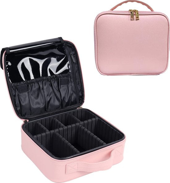 YONO Make Up Tas met Organizers - Beautycase Koffer - Dames en Meisjes - Roze