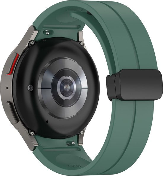 YONO Luxe Siliconen Sport Bandje 20mm geschikt voor Samsung Galaxy Watch 7 / 6 / 5 / 4 (40/43/44/47 mm) - Donkergroen