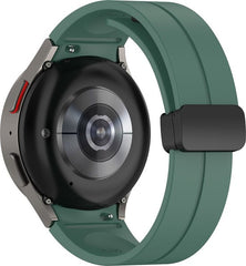 YONO Luxe Siliconen Sport Bandje 20mm geschikt voor Samsung Galaxy Watch 7 / 6 / 5 / 4 (40/43/44/47 mm) - Donkergroen