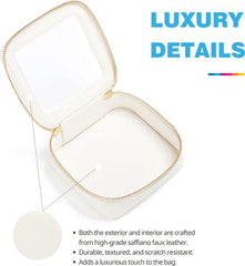 YONO Make Up Tasje Klein - Mini Etui Organizer - Toilettasje - Dames - Meisjes - Wit