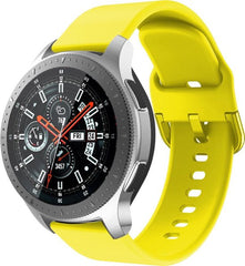 YONO Siliconen Classic Bandje 20mm - geschikt voor Samsung Galaxy Watch 7 / 6 / 5 / Pro / 4 / 3 / Active 2 - Garmin Approach / Forerunner / Venu 2 Plus / SQ / Vivomove - Polar Ignite / Unite – Huawei - Geel