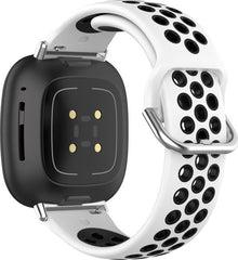 YONO Bandje geschikt voor Fitbit Versa 3 / Sense - Sport Air - Wit / Zwart