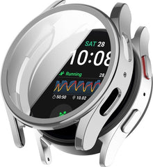 YONO Hoesje geschikt voor Samsung Galaxy Watch 7 - 44mm - Screenprotector - TPU - Zilver