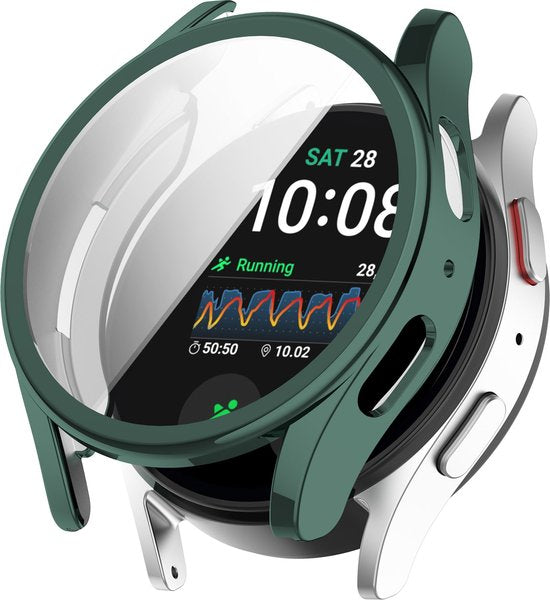 YONO Hoesje geschikt voor Samsung Galaxy Watch 7 - 44mm - Screenprotector - TPU - Groen