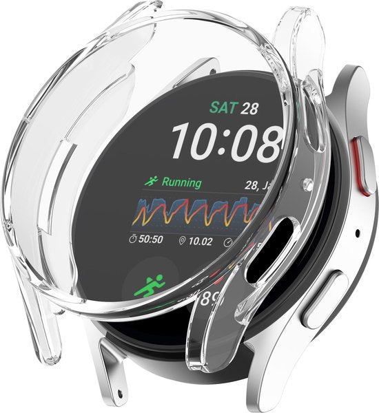 YONO Hoesje geschikt voor Samsung Galaxy Watch 7 - 44mm - Screenprotector - TPU - Transparant