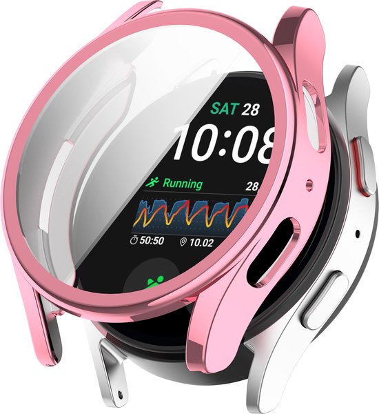 YONO Hoesje geschikt voor Samsung Galaxy Watch 7 - 44mm - Screenprotector - TPU - Roze