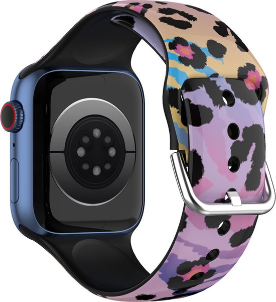YONO Special Siliconen Bandje geschikt voor Apple Watch 41 mm - 40 - 38 - Panter