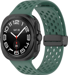 YONO Siliconen Sport Air Bandje geschikt voor Samsung Galaxy Watch Ultra (47mm) - Donkergroen