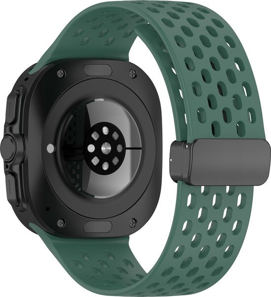 YONO Siliconen Sport Air Bandje geschikt voor Samsung Galaxy Watch Ultra (47mm) - Donkergroen