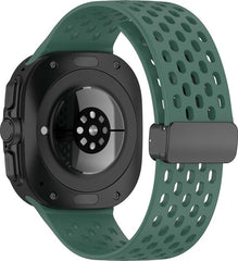 YONO Siliconen Sport Air Bandje geschikt voor Samsung Galaxy Watch Ultra (47mm) - Donkergroen