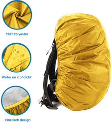 YONO Regenhoes Rugzak Waterdicht - Backpack Hoes - Reflecterend - 41 tot 59 Liter - Geel - L